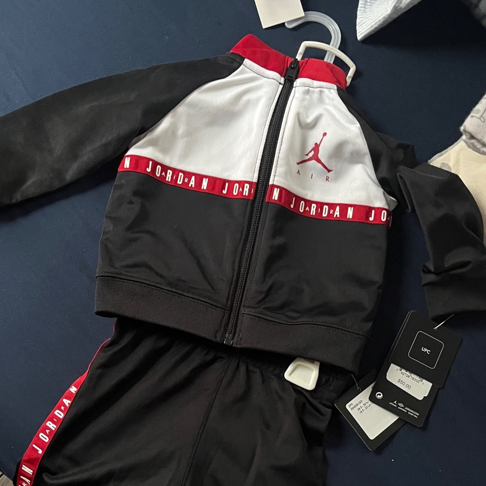 Jordan Black, Red, and White Tracksuit